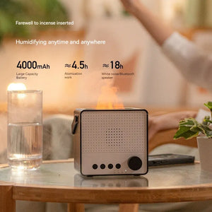 Creative Simulation of Colorful Flame Diffuser Wireless Smart Bluetooth Speaker Household Fog Humidifier
