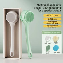 Load image into Gallery viewer, USB Waterproof Double Handle Electric Rotating Silicond Bath Brush Multi Functional Body Shower Cleaner with 4 Brush Heads