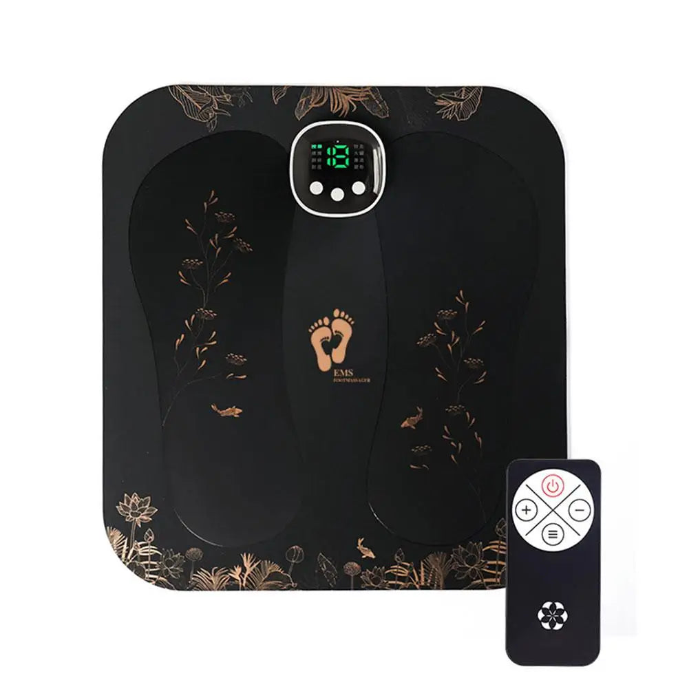 Portable EMS Silicond Foot Massager USB Charging Electric Massager Pad Muscle Stimulatior Black