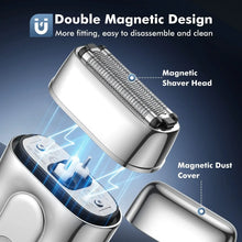 Load image into Gallery viewer, Electric Razor for Men Mini Electric Foil Shavers Big LED with 3 Floating Blades IPX7 Waterproof Wet Dry Face Razor