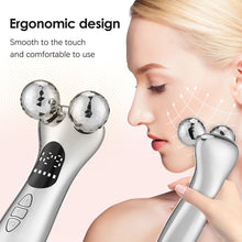 Load image into Gallery viewer, 4D Roller Electric Micro-current Facial Lifting Massager LED Display Beauty Devices Skin Tighten V-Face Double Chin Remover