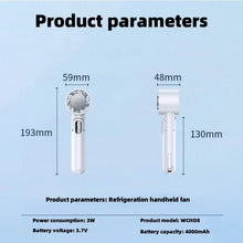 Load image into Gallery viewer, Refrigeration Handheld Fan Portable Power Bank Desktop Can Be Vertically Hung with Usb Folding Small Fan Digital Display