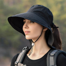 Load image into Gallery viewer, Wide Large Brim Bucket Hat Neck Protection Sun Hat Summer Outdoor UV Anti Shawl Visor Cap Fishing Hiking Ladies Hat Women Bonnet