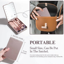 Load image into Gallery viewer, Versatile Luxurious Makeup Brush Set with Mini LED Light Mirror - Flawless for Daily Use or Travel