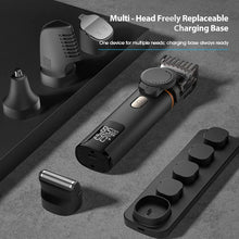 Load image into Gallery viewer, Type-C Charging Base IPX6 8500 RPM 1200mAh Men's Hair Clipper Kit, Waterproof Electric Shaver Trimmer with Nose/Body Groomer
