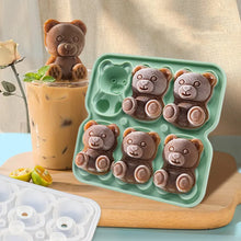 Load image into Gallery viewer, 6 Grid Cute Teddy Bear Ice Cube Making Mold Splash-proof and Easy To Fall Off Cute Bear Ice Cube Tray