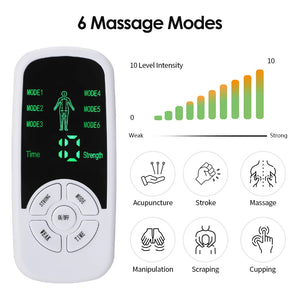 Tens Muscle Stimulator 6 Mode Electric EMS Acupuncture Body Massage Digital Slimming Machine Electro Stimulator