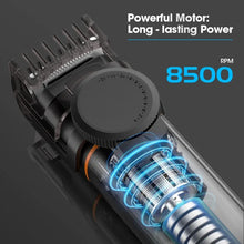 Load image into Gallery viewer, Type-C Charging Base IPX6 8500 RPM 1200mAh Men's Hair Clipper Kit, Waterproof Electric Shaver Trimmer with Nose/Body Groomer