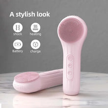 Load image into Gallery viewer, Mini Portable Rechargeable Heating Electric Usb Ultrasonic Vibration Silicond Facial Cleansing Brush