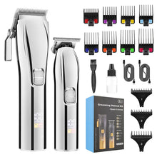 Load image into Gallery viewer, Men Professional Digital Display Hair Clipper Set Machine Electric Hair Trimmer Kit Salon Engraving Push Electric Shaver Kit