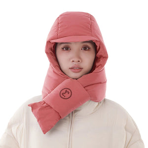 Winter Fleece Cap With Scarf Skiing Cycling Thermal Hat Outdoor Sports Windproof Warmth Neck Protect Motorcycle Helmet Unisex