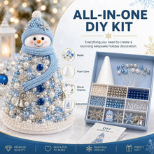 Load image into Gallery viewer, DIY Beaded Christmas Tree Craft Kit Crystal Bead Mini Tree with Angel Topper, Handmade Holiday Tabletop Decor for Home Christmas