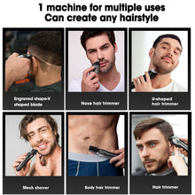 Load image into Gallery viewer, 6 in 1 Multifunctional Grooming Kit Hair Clipper With Digital Display High Power Electric Shaver Nose Hair Trimmer