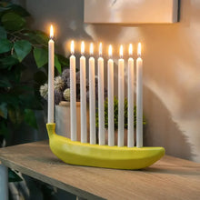 Load image into Gallery viewer, Creative Banana Menorah Tabletop Candlestick Decor Resin Novelty Banana Menorah Hanukkah Chanukah Candle Holder with 9 Holes