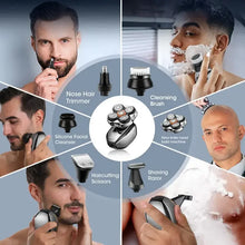 Load image into Gallery viewer, Head Shavers Upgraded 6-in-1 Electric Razor for Bald Men 5D Floating Shaving Rotary Shaver Grooming Kit IPX7 Waterproof Wet Dry