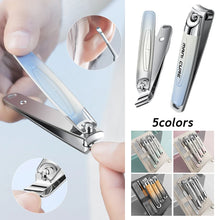 Load image into Gallery viewer, 5pcs/pack Nail Clipper Kit Stainless Steel Nail Nippers Earpick Ear Spoon Nano Nail File Portable Manicure Tool Accessories