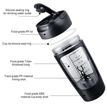 Load image into Gallery viewer, USB Electric Protein Shaker Bottle Portable 1200mAh Rechargeable Blender Cup Multipurpose 650ml Mixing Cups for Fitness Workout