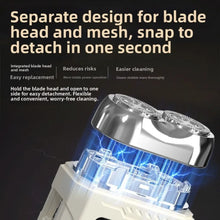 Load image into Gallery viewer, 2in1 Mini Electric Shaver Digital Display Waterproof Portable Rotary beard grooming with Mirror Efficient Shaving