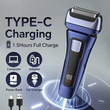 Load image into Gallery viewer, Electric Razor for Men Wet &amp; Dry Foil Shaver with 3-Blade &amp; Edge Shaving Area Digital Power Display Men's Electric Foil Shavers