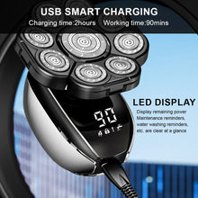 Load image into Gallery viewer, 6In1 Men's Bald Head Electric Shaver 9 Blades Floating Heads Beard Nose Ear Hair Trimmer Clipper Facial Brush Rechargeable Razor