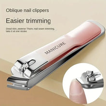 Load image into Gallery viewer, 4PCS/Set Portable Stainless Steel Nail Clipper Set Professional Nail Enhancement Set With Rotating Bag For Home Beauty Salons