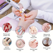 Load image into Gallery viewer, Professional Manicure Pedicure Kit Cordless Electric Nail File Set Nail Drill Machine Hand Foot Care Tool for Grind Trim Polish