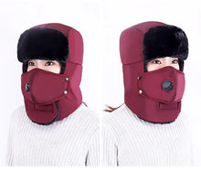 Load image into Gallery viewer, Fashion Trooper Hat Unisex Winter Trapper Cap Ear Flap Hat With Mouth Cover Fur Snow Caps Warm Flaps Ski Hat New Bomber Hats