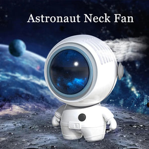 Astronaut Neck Hanging Fan Portable Cute Quiet Running Brushless Motor Working Sleeping Travel  USB Charging Cooling Fans