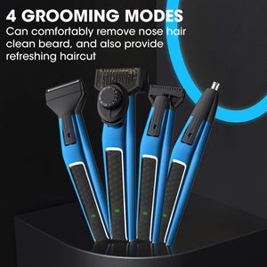 4 in 1 Multi-functional Men's Electric Shaver Nose Hair Trimmer Oil Head Carving Hair Clipper Hair Cutting Machine