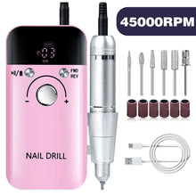 Load image into Gallery viewer, 45000RPM Electric Nail Drill Machine Professional Nail Drills for Gel Nails Polish Rechargeable Portable Nail File Manicure Tool