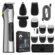 Load image into Gallery viewer, Electric Hair Trimmer IPX6 Waterproof Mustache Body Face Grooming Kit 8000rpm 5 in 1 Kit Beard Trimmer for Men