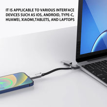 Load image into Gallery viewer, Zinc Alloy 4-in-1 Portable Keychain Charging Cable 60W PD Fast Charge Data Cable Adapter for iPhone TypeC Android