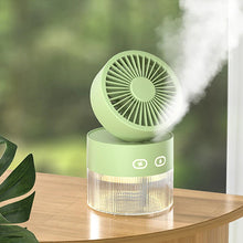 Load image into Gallery viewer, Spray Cooling Fan USB Mini Fan Desktop Turbine Foldable Cold Air Humidification Spray Fan Multifunctional Night Light