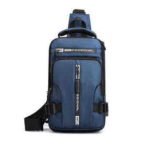 Men Sling Backpack Cross body Shoulder Chest Bag with USB Charging Port Travel Waterproof Nylon Male Multipurpose Messenger Bags