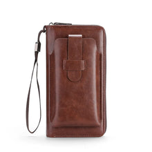 Load image into Gallery viewer, Cowhide Long Wallets Fashion Large Capacity Soft Leather Coin Purse Multifunction Zipper Phone Clutch Bag Male Men