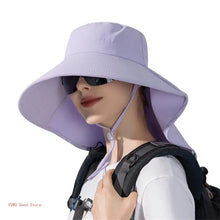 Load image into Gallery viewer, Hat With Neck Flap Hiking With Ponytail Hole Fishing Bucket Available in 7 Colors Sun Protection Dirt Resistant