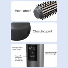 Load image into Gallery viewer, Cordless Hair Curling Iron Brush USB Rechargeable Travel Heated Round Brush 3-in-1 Electric Hair Curling Wand Styling Tools