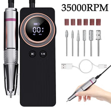 Load image into Gallery viewer, 35000RPM Nail Drill Machine Electric Portable Nail File Rechargeable Nail Sander for Gel Nails Polishing For Home Manicure Salon