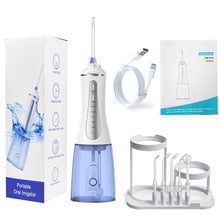 Load image into Gallery viewer, Dental Water Flosser Oral Irrigator with Storage Holder Portable Teeth Cleaning Jet Toothpick Mouth Washing Machine 6 Jet 350ml