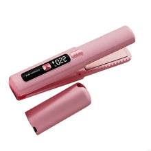 Load image into Gallery viewer, 2 In 1 Hair Straightener And Curler Wireless Charging Ionic Frizz Control LCD Digital Display Lightweight Portable ABS