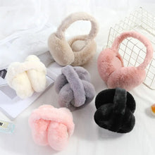 Load image into Gallery viewer, Soft Plush Ear Warmer Winter Warm Earmuffs Solid Color  Ear Cover Outdoor Cold Protection Ear-Muffs Folding Earflap Fashion