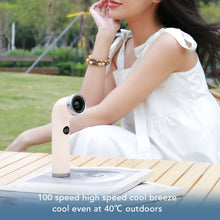 Load image into Gallery viewer, Bladeless Handheld Cooling Fan Digital Display Rechargeable Handheld Bladeless Fan Push Button with Type C Interface for Travel