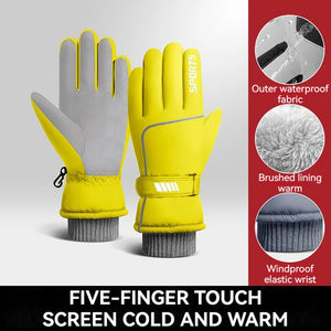 Skiing Gloves Unisex Winter Fleece Thermal Windproof Non-slip Waterproof Snowboarding Bike Cycling Sport Skin-friendly Mittens