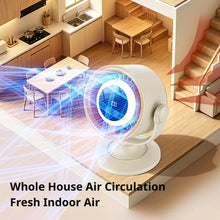 Load image into Gallery viewer, Turbo Desk Fan With Digital Display 100 Speed Rechargeable Air Circulation Fan LED Light Wall Mountable Home Camping Cooling Fan