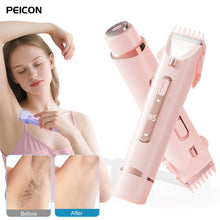 Load image into Gallery viewer, 2 in 1 Dual-Head Electric Hair Trimmer Women Razor Legs Body Underarm Bikini Hair Shaver USB Rechargeable Painless Hair Remover