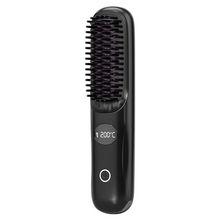Load image into Gallery viewer, Cordless Heated Hot Brush 3 Temp Settings 160-200°C Heat Brush LCD Display Electric Hot Comb For Smooth