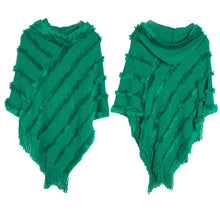 Load image into Gallery viewer, Women Winter Knit Hooded Poncho Cape Lady Spring Fringed Shawl Wrap Sweater Pullover Vintage Chic Tassels Cloak Capes