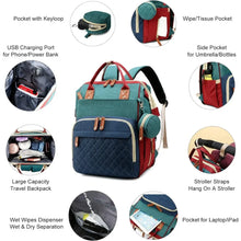 Load image into Gallery viewer, USB Mummy Bag Diaper Bag Baby Care Large Capacity Mom Backpack Mummy Maternity Wet Bag Waterproof Baby Pregnant Bag Nappy Bag