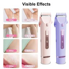 Load image into Gallery viewer, 2 in 1 Dual-Head Electric Hair Trimmer Women Razor Legs Body Underarm Bikini Hair Shaver USB Rechargeable Painless Hair Remover