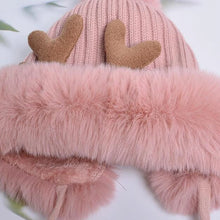Load image into Gallery viewer, Christmas Deer Horn Knitted Hat Women Winter Outdoor Skiing Cold Proof Plush Ear Protection Woolen Hat